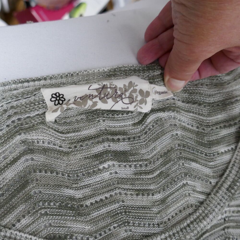Aventura Gemma Sweater Dress Organic Cotton Knit Long Sleeve Olive Size Small - Picture 7 of 10